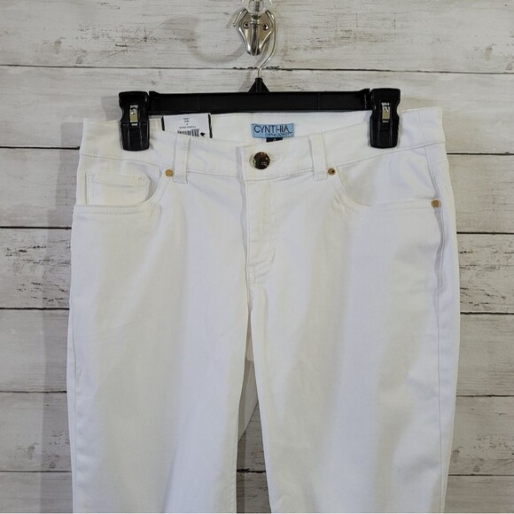 NWT Cynthia Rowley Women's Size 4 Clean White Soft Denim Cropped Jeans Summer - Picture 2 of 10